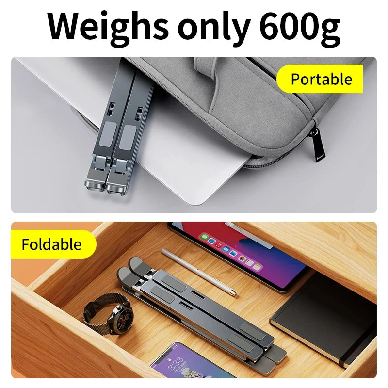 N8 Laptop Stand Adjustable Aluminum Desktop Cooling Pad for Macbook Notebook Bracket Support Foldable Portable Laptop Holder - Free Shipping - aurelia-clothing-8955