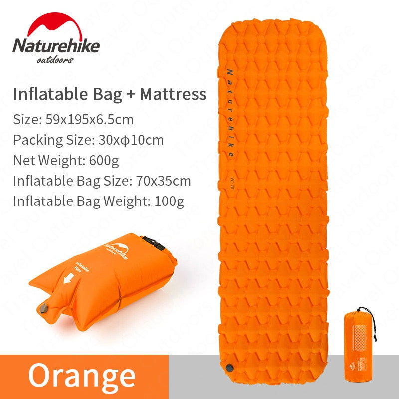 Naturehike Outdoor Camping Mat Inflatable Bag Inflatable Tent Sleeping Pad Ultralight Portable Picnic Air Mat Camping Picnic Pad - Free Shipping - aurelia-clothing-8955