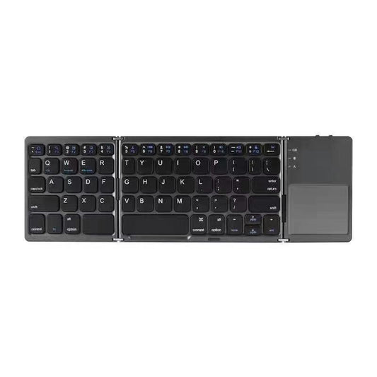 New Mini Wireless Three Folding Bluetooth Keyboard Bluetooth Wireless Folding With Touch Pad Bo33 Rechargeable Keyboard - Free Shipping - aurelia-clothing-8955
