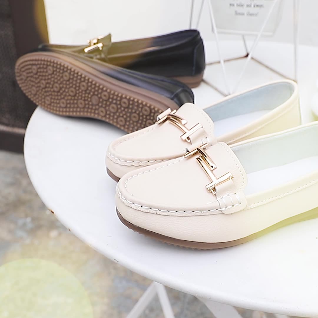 New Single Shoes In Spring And Autumn Womens Korean Flat Mother Shoes Cowhide Small Leather Shoes - Free Shipping - aurelia-clothing-8955