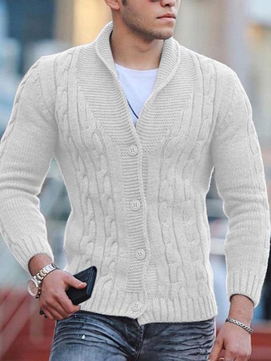 New Sweater Mens Knitted Cardigan Solid Color Slim Mens Jacket - Free Shipping - aurelia-clothing-8955