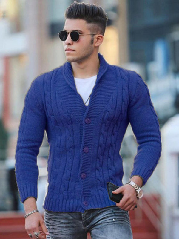 New Sweater Mens Knitted Cardigan Solid Color Slim Mens Jacket - Free Shipping - aurelia-clothing-8955