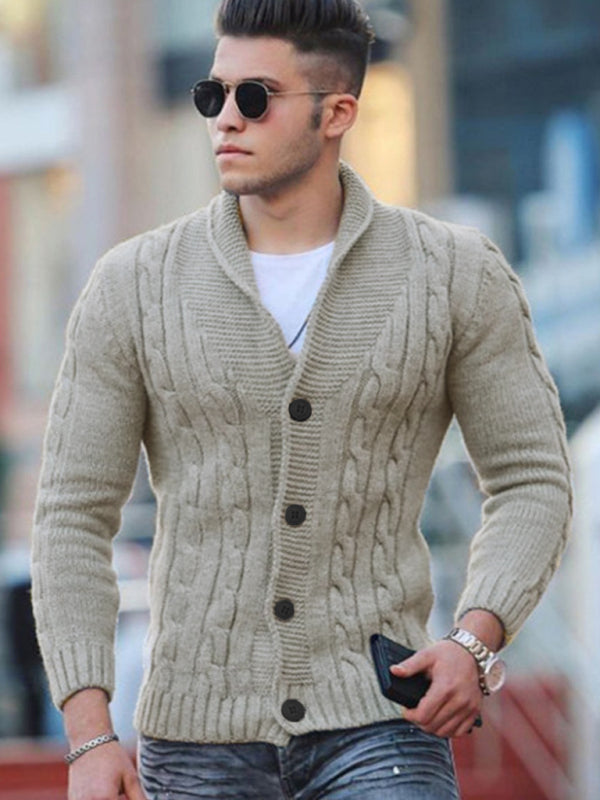 New Sweater Mens Knitted Cardigan Solid Color Slim Mens Jacket - Free Shipping - aurelia-clothing-8955