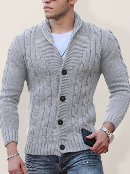 New Sweater Mens Knitted Cardigan Solid Color Slim Mens Jacket - Free Shipping - aurelia-clothing-8955