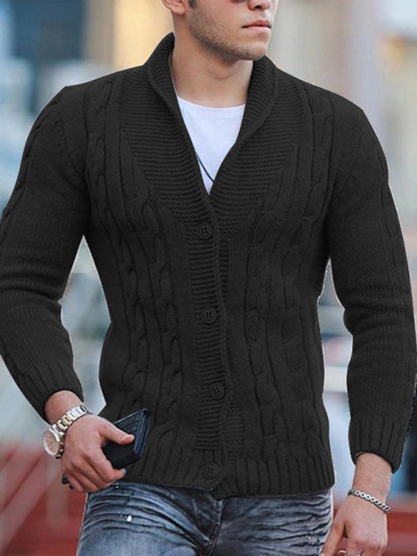 New Sweater Mens Knitted Cardigan Solid Color Slim Mens Jacket - Free Shipping - aurelia-clothing-8955