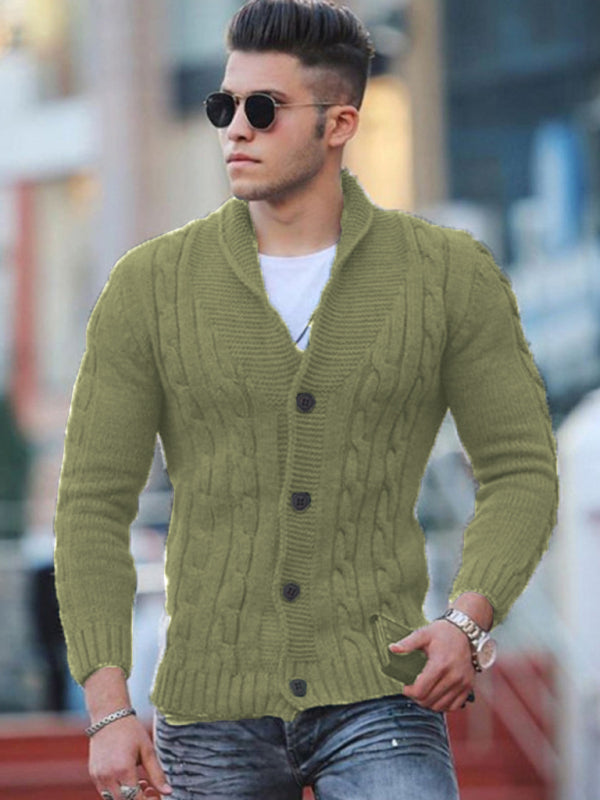 New Sweater Mens Knitted Cardigan Solid Color Slim Mens Jacket - Free Shipping - aurelia-clothing-8955