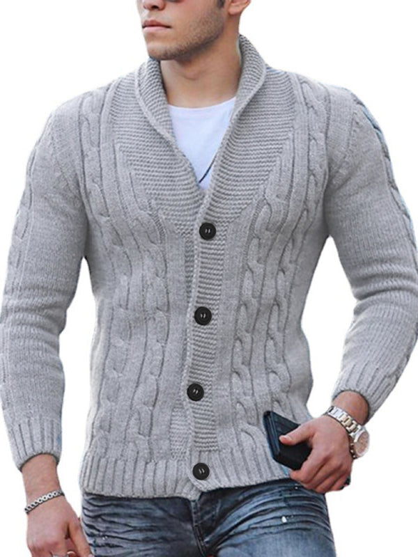 New Sweater Mens Knitted Cardigan Solid Color Slim Mens Jacket - Free Shipping - aurelia-clothing-8955
