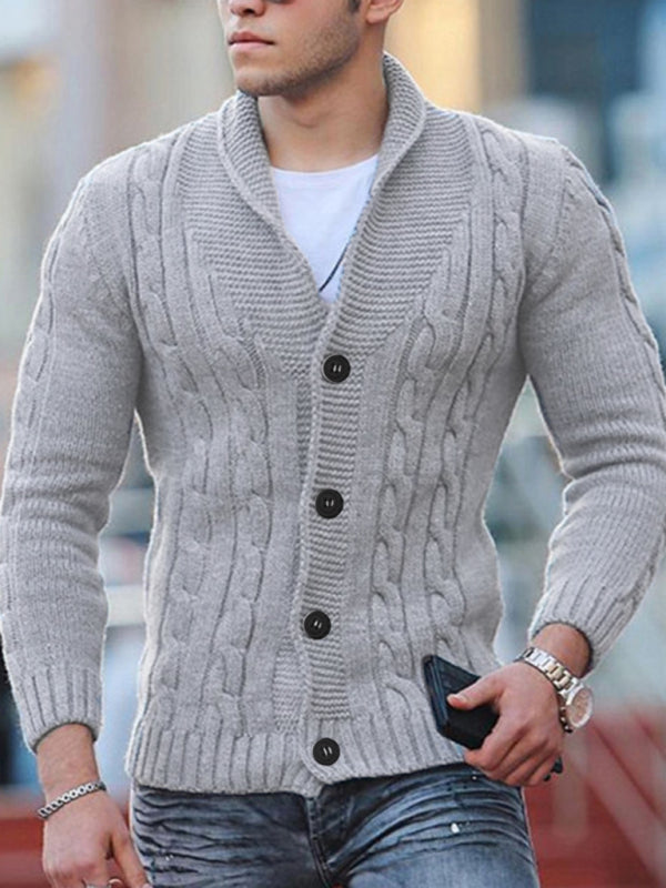 New Sweater Mens Knitted Cardigan Solid Color Slim Mens Jacket - Free Shipping - aurelia-clothing-8955