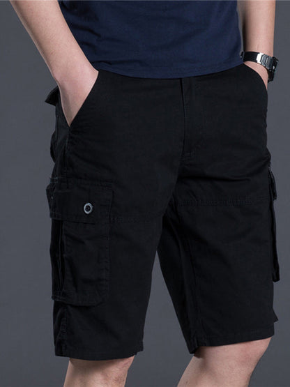 New Thin Workwear Shorts Solid Color Loose Multi-Pocket Straight Casual Pants - Free Shipping - aurelia-clothing-8955
