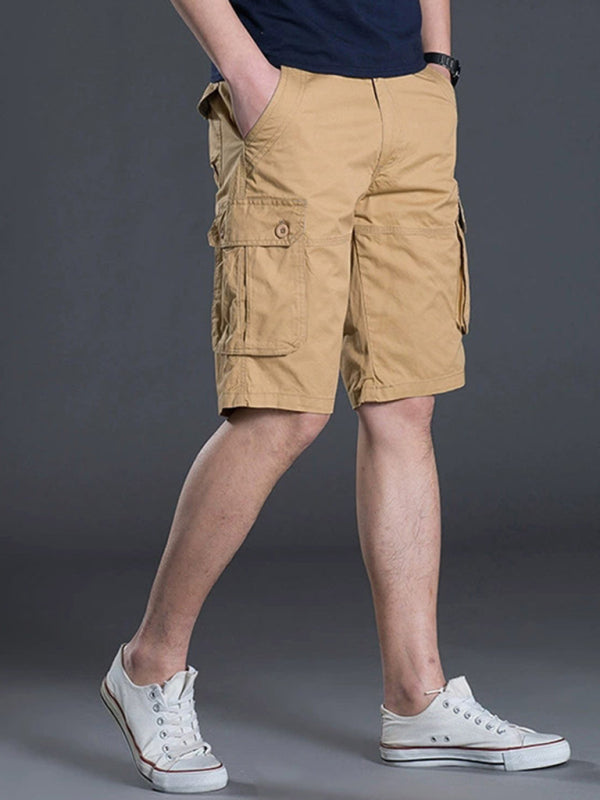 New Thin Workwear Shorts Solid Color Loose Multi-Pocket Straight Casual Pants - Free Shipping - aurelia-clothing-8955