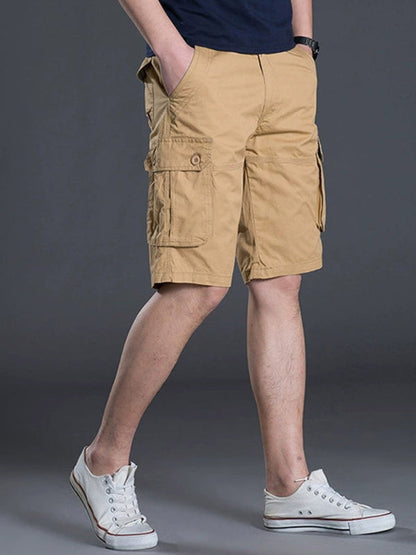 New Thin Workwear Shorts Solid Color Loose Multi-Pocket Straight Casual Pants - Free Shipping - aurelia-clothing-8955