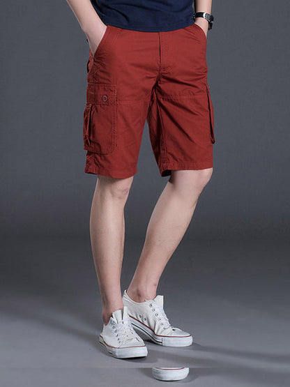 New Thin Workwear Shorts Solid Color Loose Multi-Pocket Straight Casual Pants - Free Shipping - aurelia-clothing-8955