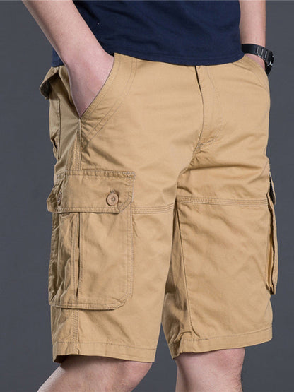 New Thin Workwear Shorts Solid Color Loose Multi-Pocket Straight Casual Pants - Free Shipping - aurelia-clothing-8955