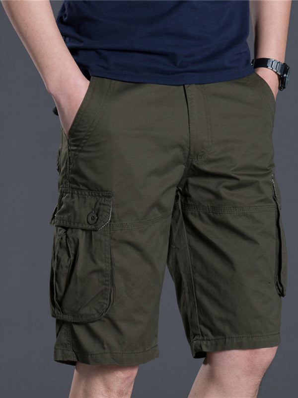 New Thin Workwear Shorts Solid Color Loose Multi-Pocket Straight Casual Pants - Free Shipping - aurelia-clothing-8955