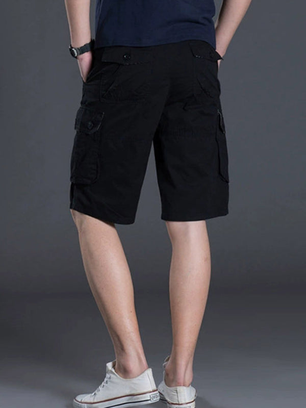 New Thin Workwear Shorts Solid Color Loose Multi-Pocket Straight Casual Pants - Free Shipping - aurelia-clothing-8955
