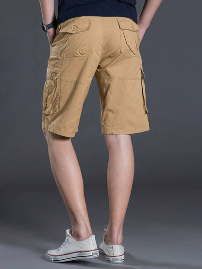 New Thin Workwear Shorts Solid Color Loose Multi-Pocket Straight Casual Pants - Free Shipping - aurelia-clothing-8955