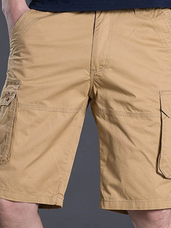 New Thin Workwear Shorts Solid Color Loose Multi-Pocket Straight Casual Pants - Free Shipping - aurelia-clothing-8955