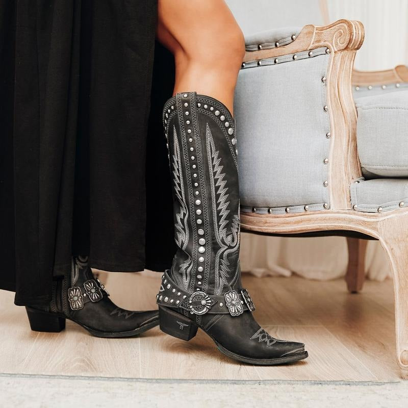 New Western Style Womens Competitive Denim Oversized Boots - Free Shipping - aurelia-clothing-8955