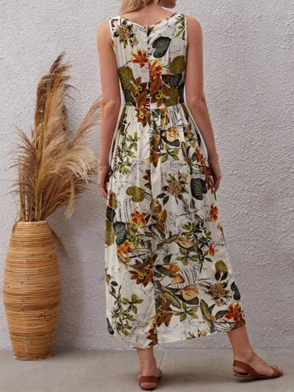 New holiday style skirt womens fashion print sleeveless dress - Free Shipping - aurelia-clothing-8955