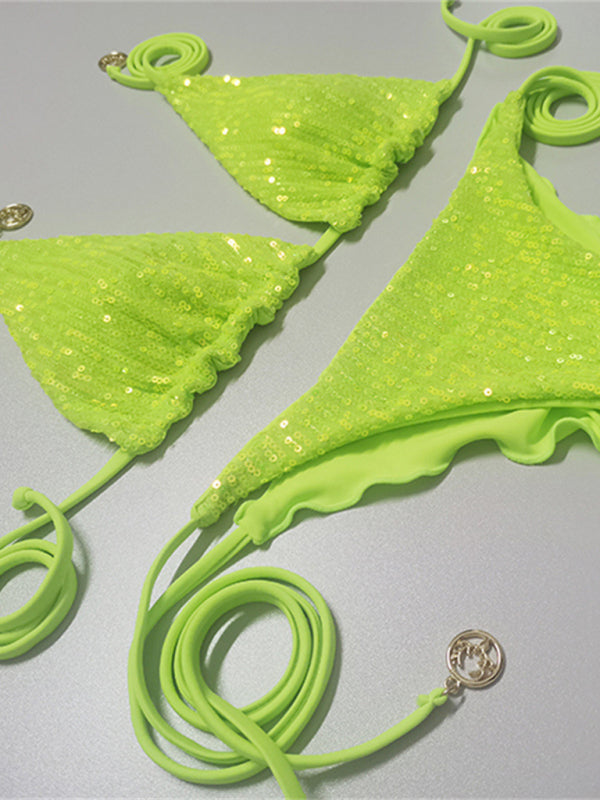 New sequined bikini triangle strap multi-color-Free Shipping - aurelia-clothing-8955