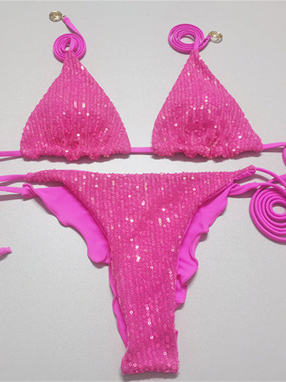 New sequined bikini triangle strap multi-color-Free Shipping - aurelia-clothing-8955