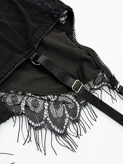 New sexy lingerie garter belt three-piece uniform set - Free Shipping - aurelia-clothing-8955