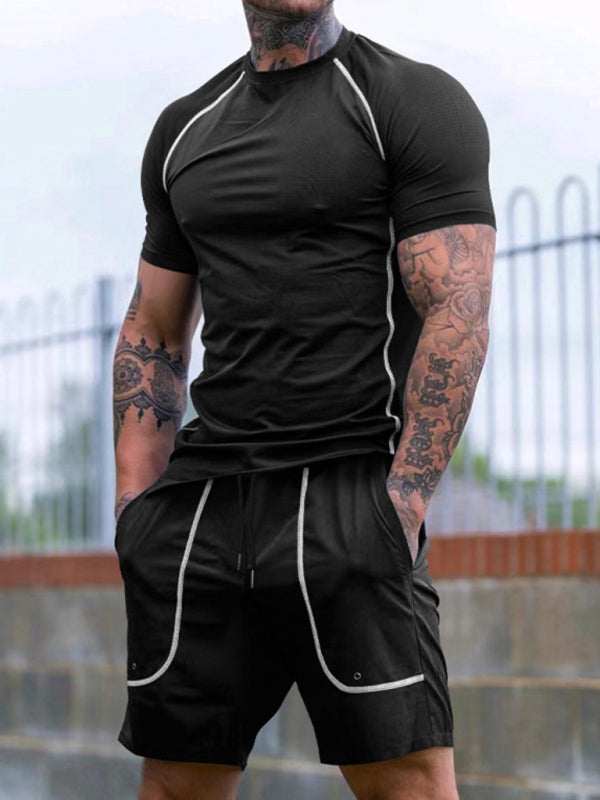 New sports tights mens running fitness clothing set - Free Shipping - aurelia-clothing-8955
