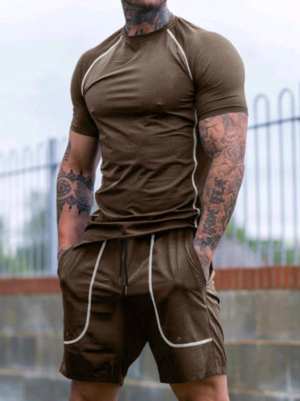 New sports tights mens running fitness clothing set - Free Shipping - aurelia-clothing-8955