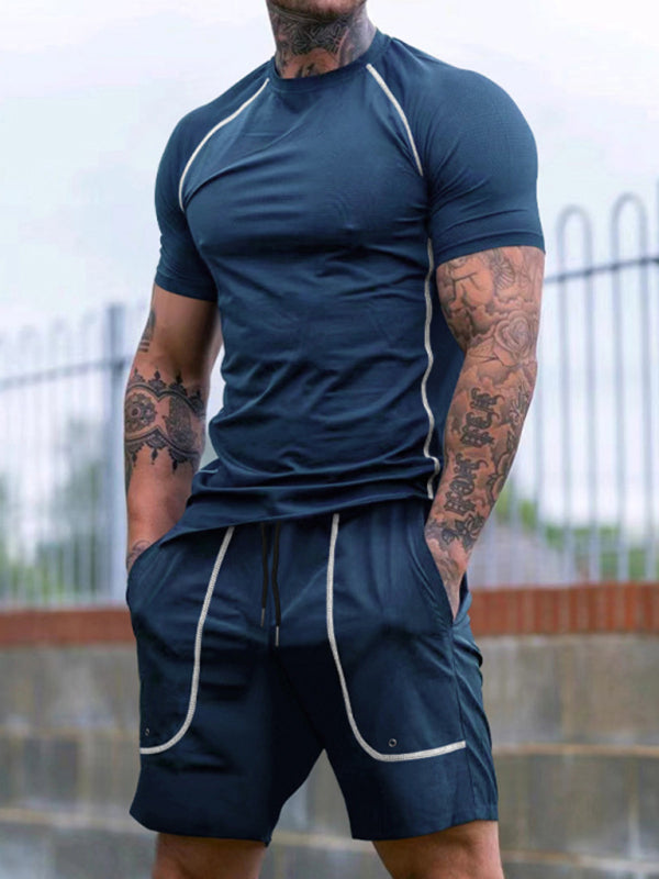 New sports tights mens running fitness clothing set - Free Shipping - aurelia-clothing-8955