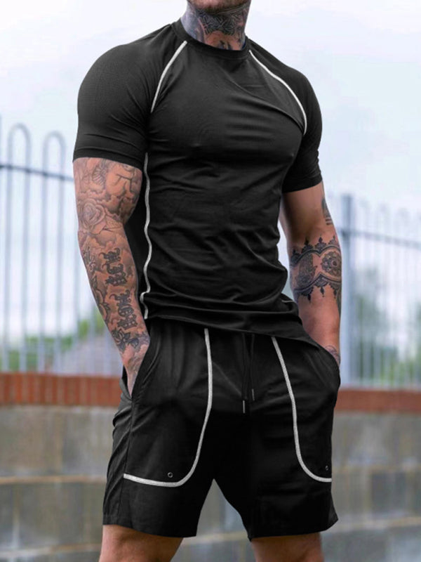 New sports tights mens running fitness clothing set - Free Shipping - aurelia-clothing-8955