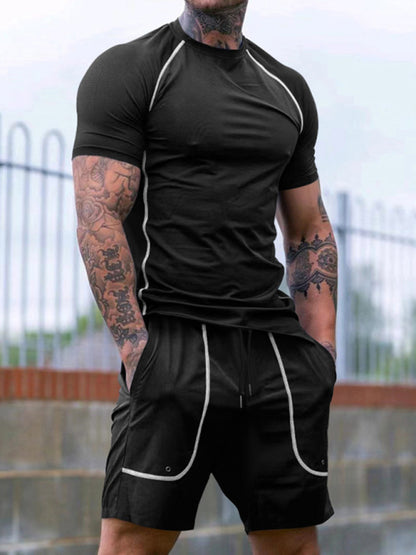 New sports tights mens running fitness clothing set - Free Shipping - aurelia-clothing-8955