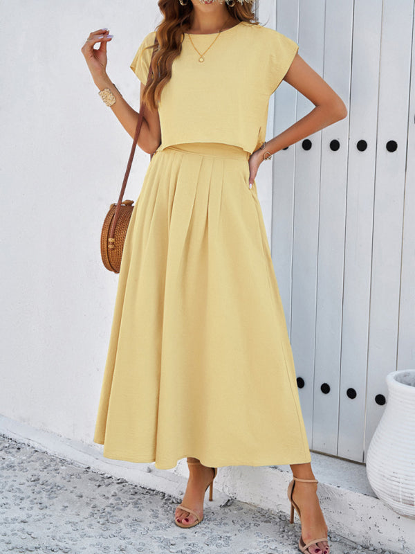 New spring and summer casual sleeveless top and long skirt suit - Free Shipping - aurelia-clothing-8955