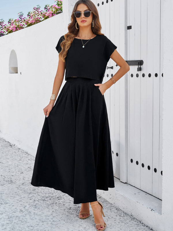 New spring and summer casual sleeveless top and long skirt suit - Free Shipping - aurelia-clothing-8955