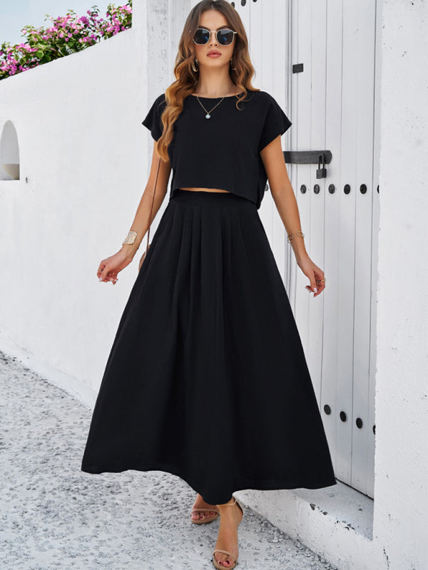 New spring and summer casual sleeveless top and long skirt suit - Free Shipping - aurelia-clothing-8955