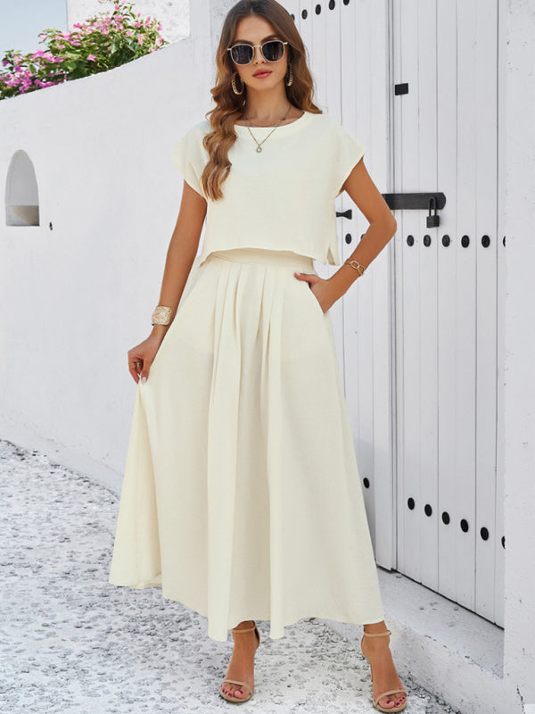 New spring and summer casual sleeveless top and long skirt suit - Free Shipping - aurelia-clothing-8955