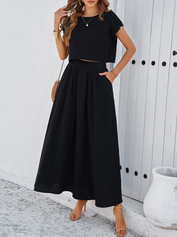 New spring and summer casual sleeveless top and long skirt suit - Free Shipping - aurelia-clothing-8955