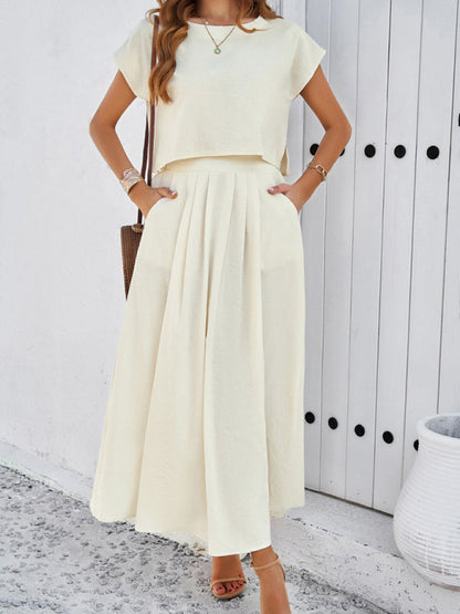 New spring and summer casual sleeveless top and long skirt suit - Free Shipping - aurelia-clothing-8955