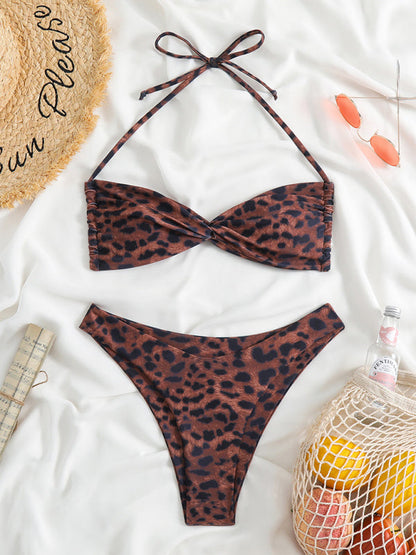 New womens adjustable strap sexy leopard print bikini two-piece  - Free Shipping - aurelia-clothing-8955