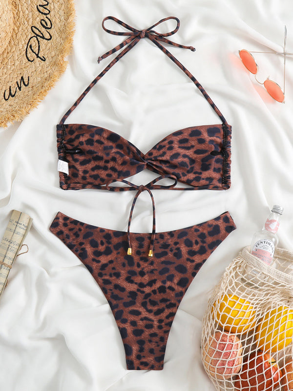 New womens adjustable strap sexy leopard print bikini two-piece  - Free Shipping - aurelia-clothing-8955