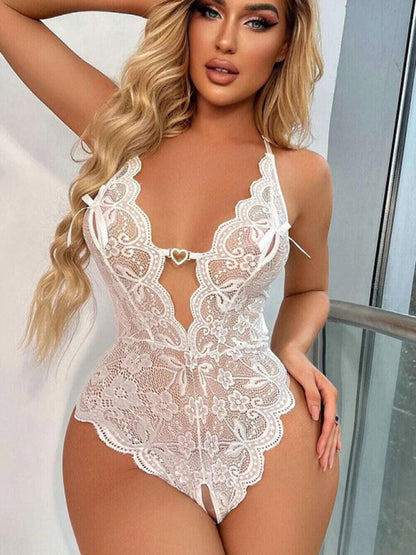 New womens sexy lace see-through crotch-free one-piece sexy pajamas - Free Shipping - aurelia-clothing-8955