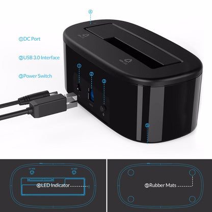 ORICO USAP HDD Docking Station 5Gbps Super Speed USB 3.0 to SATA Hard Drive Docking Station for 2.5 3.5 - Free Shipping - aurelia-clothing-8955