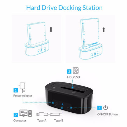 ORICO USAP HDD Docking Station 5Gbps Super Speed USB 3.0 to SATA Hard Drive Docking Station for 2.5 3.5 - Free Shipping - aurelia-clothing-8955