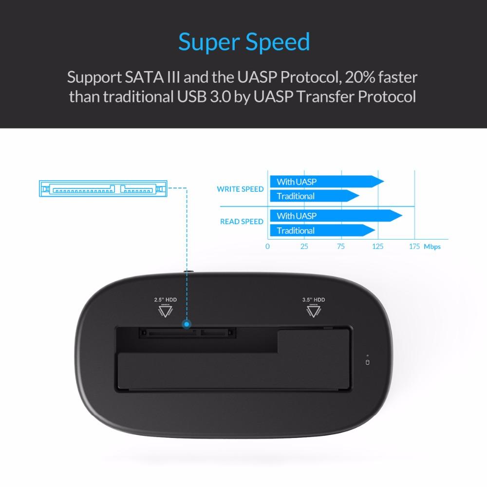 ORICO USAP HDD Docking Station 5Gbps Super Speed USB 3.0 to SATA Hard Drive Docking Station for 2.5 3.5 - Free Shipping - aurelia-clothing-8955