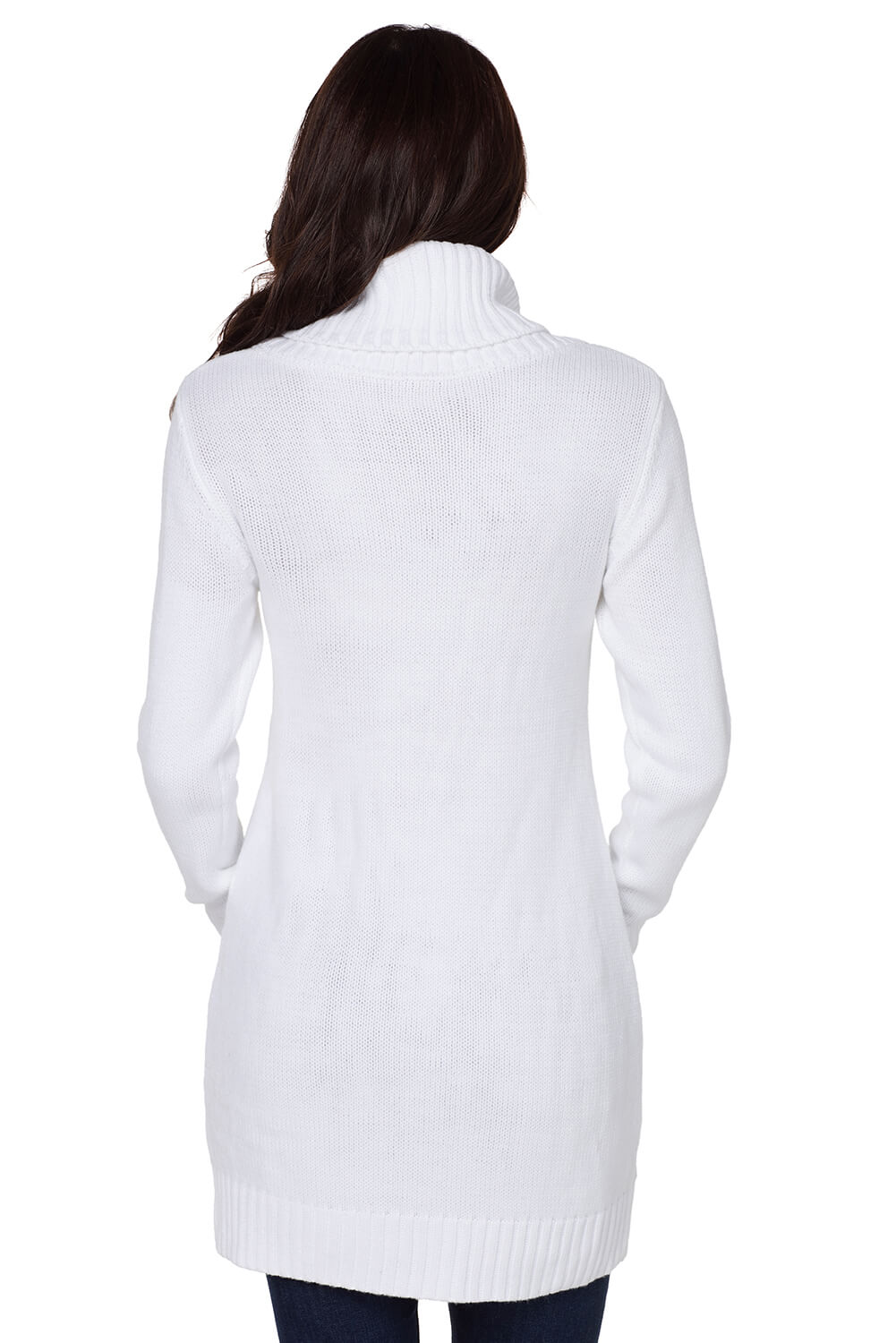 Olive Cowl Neck Cable Knit Sweater Dress - Free Shipping - aurelia-clothing-8955