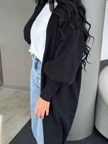 Open Front Dropped Shoulder Cardigan - aurelia-clothing-8955