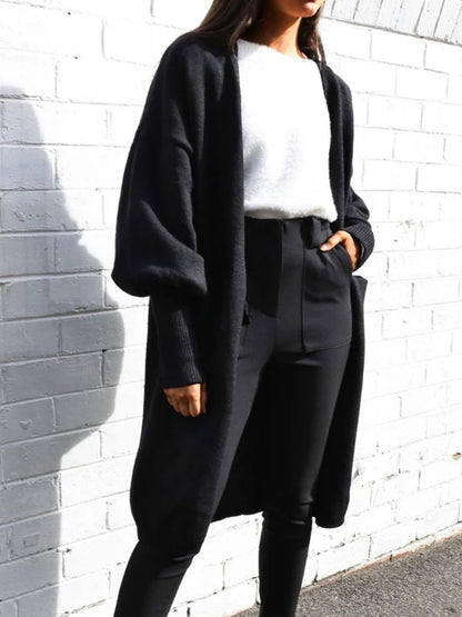 Open Front Dropped Shoulder Cardigan - aurelia-clothing-8955