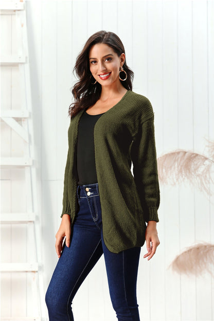 Open Front Long Sleeve Cardigan - aurelia-clothing-8955