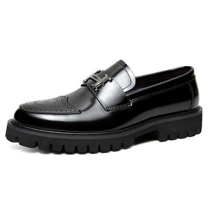 Open edge bead matte craft leather shoes, mens wiping color dual color upper, mens shoe cover - Free Shipping - aurelia-clothing-8955