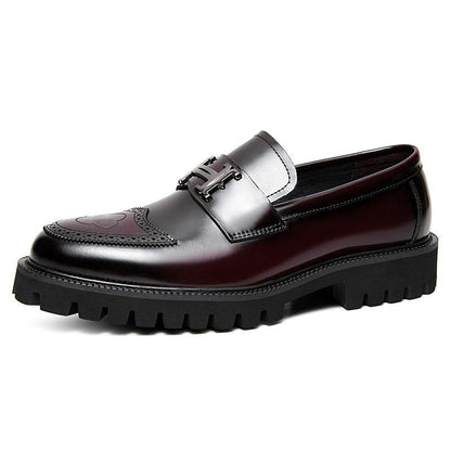 Open edge bead matte craft leather shoes, mens wiping color dual color upper, mens shoe cover - Free Shipping - aurelia-clothing-8955