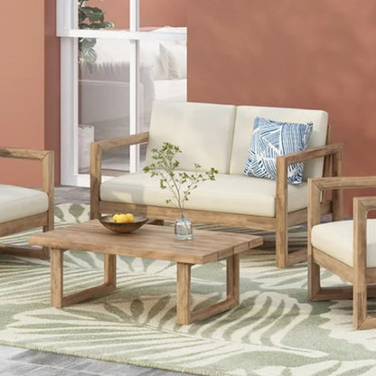 Outdoor Acacia Wood Loveseat and Coffee-Free Shipping - aurelia-clothing-8955